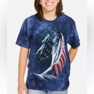 Vintage 2012 Kim McElroy Patriotic Horse Classic The Moutain Printed Tee